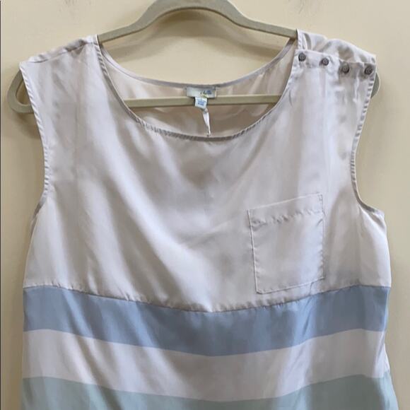 Odille Anthropologie women’s size 4 silk sleeveless striped dress - Picture 2 of 7